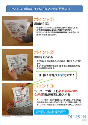 MA40α 紙詰まりを起こさないための給紙方法イメージ